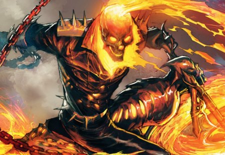 Ghost rider - skull, ghost, fire, rider