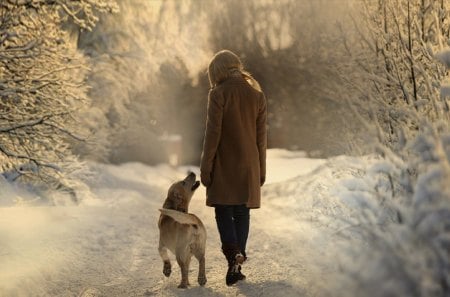 Woman and dog