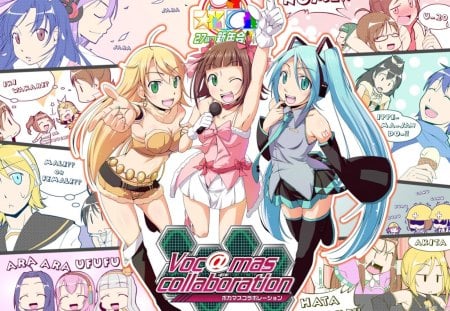 Vocamas Collaboration - hatsune miku, collaboration, people, vocaloid, anime, idolmaster, friends