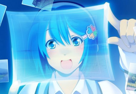 madobe nanami - manga, anime, windows 7, blue, girl