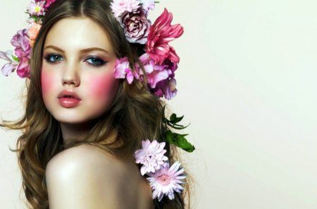 Pink Flowers - flowers, floral, pink, model