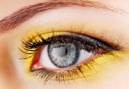 Eye - see, face, yellow, girl, eye