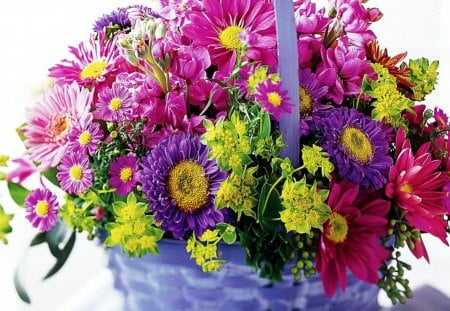 Lovely flowers - vase, fllowers, pink, green