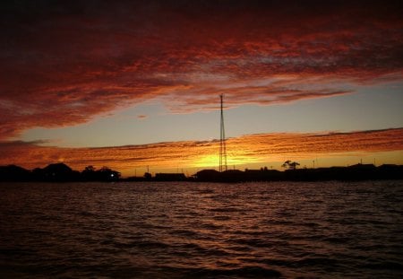 Nice Sunset - orange, love, brown, sea