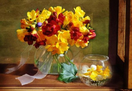 Still Life Beauty - nature, abstract, yellow, flowers, still life