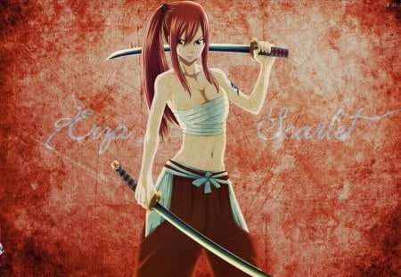 erza scarlet - tail, titania, anime, fairy, erza, scarlet