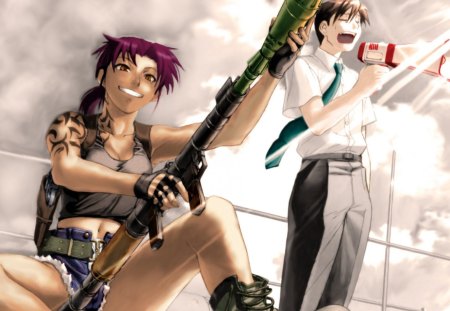 black lagoon - rokuro, lagoon, black, anime, revy