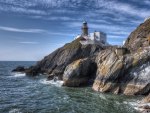 superb lighthouse on a cliff hdr