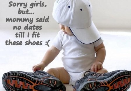 Cute Baby - cute, adorable, big shoes, Little boy