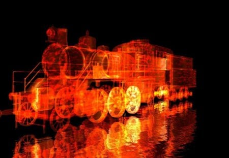 Fire Train - train, ghost, engine, fire