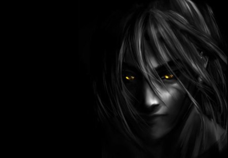 Dark anime - eyes, anime, black background, dark