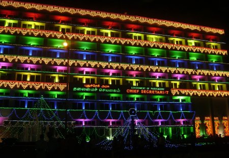 Colorful Building - colorful decoration, colorful building, Facebook page, colourful, architecture, colorful, Pondicherry, colourful building, Letusclick, building