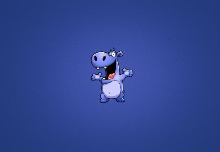 Happy Hippo - animal, hug, cg, hippo