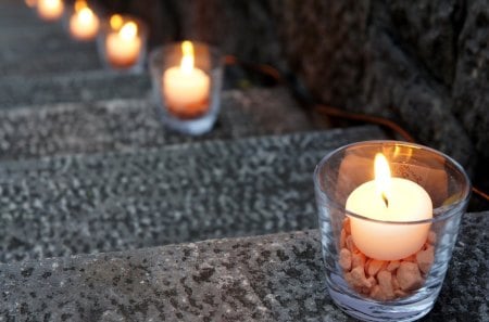 Candles light - stairs, candles, photography, light