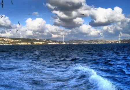 bosphorus bridge in istanbulb - istanbul, turkey, bosphorus