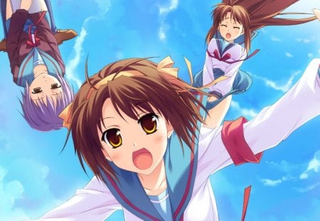 Haruhi Suzumiya - anime, haruhi, mikuru, yuki