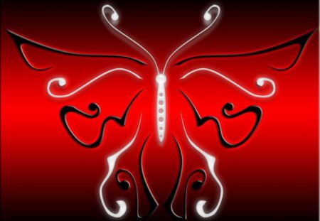 Butterfly - butterfly, abstract, red