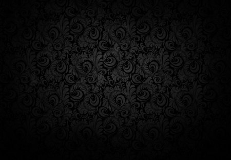 Dark Black Curved Bloom - flowers, black, lace work, vines, plants, background, dark