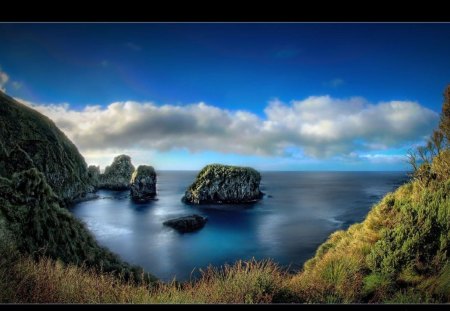 	admirals view - view, admirals, sea, grass, sky