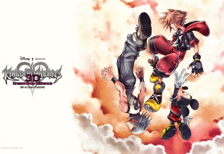 Kingdom Hearts Dream Drop Distance - Sora, Kingdom Hearts Dream Drop Distance, Kingdom Hearts, Riku, Mickey