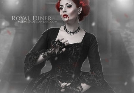 Royal Diner - black, fantasy, lady, diner, royal