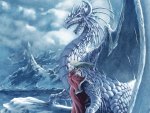 Woman And Ice Dragon