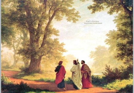 Going to Emmaus - christ, jesus, gospel, emmmaus