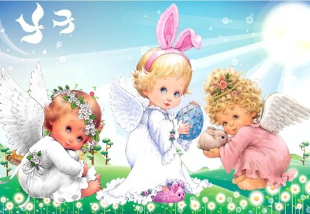 Happy easter for angel lovers - angel, morehead, easter, cute, bunny