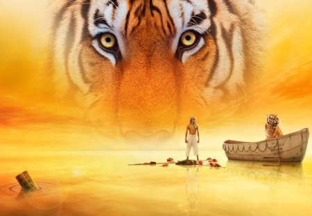 Life Of Pi - life of pi, beautiful, movies, entertainment, pi, orange, tiger, animals