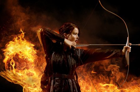 The Hunger Games - people, archer, beautiful, entertainment, arrow, celebrity, the hunger games, lawrence, fire, jennifer lawrence, movies, actresses