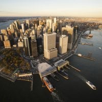 birds view of downtown manhattan