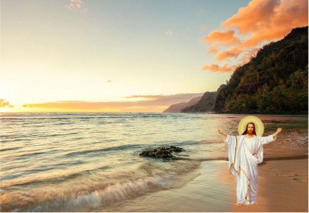 Jesus Christ, the Lord - christ, beach, jesus, risen, god