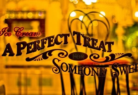 A perfect treat - words, food, lettering, artistic