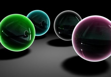 _-spheres-_ - clean, balls, pink, black, 3d, green