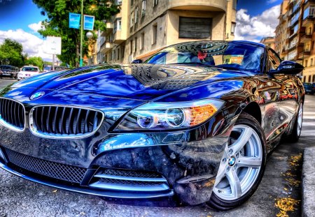 BMW - HDR, BMW, car, blue, metalic