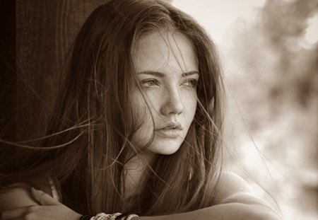 â™¥ - woman, sweet, model, sepia