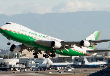 Bon voyage - boing, green, airplane, departure