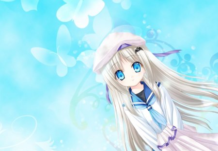 Anime Girl - anime, cute, girl, blue