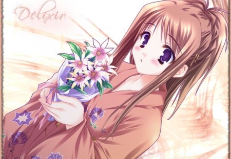 Girly Anime - anime, flowers, cute, girly