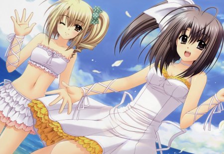 â˜€ore tachi ni tsubasa wa naiâ˜€ - girls, sky, clouds, anime, summer, manga