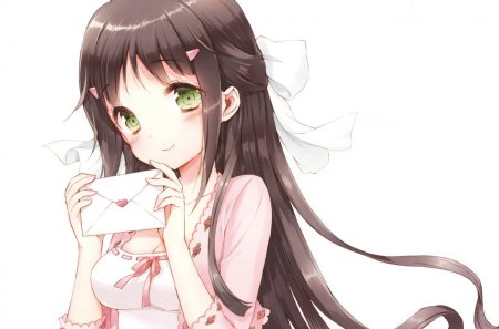 ღkono naka ni hitori imouto ga iruღ - manga, anime, girl, love letter, green eyes