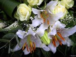 Bouquet of lilies and roses