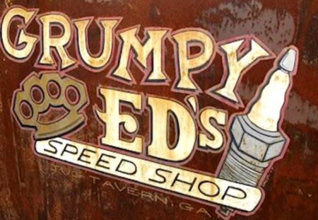 ~~; Grumpy Ed's ;~~ - sparkplug, sign, grumpy, brown