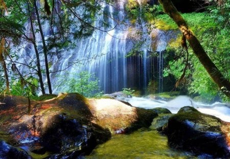 Beautiful waterfall. - nature, water, waterfall, beautiful