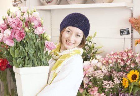 Shopping Time - flowers, shopping, nice, lady