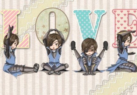 L O V E - date masamune, laces, brown hair, anime, messages, short hair, cute, handsome, male, love, sengoku basara, warrior, chibi, samurai, kawaii, boy, words, guy