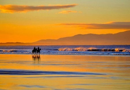 JOURNEY BREAK - horses, waratah bay, landscape, victoria, australia, sunset, the riders, the sea