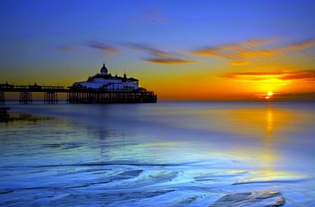 SUNSET VIEW - England, sunset, landscape, Eastbourne, sea