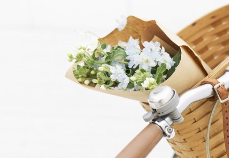 Beautiful bouquet - flowers, bouquet, basket, petals