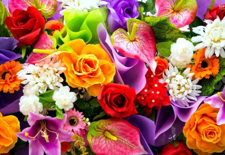 Colorful Spring Bouquet - gift, popular, photography, colorful, wallpaper, bouquet, spring, abstract, petals, beautiful, flowers, gods